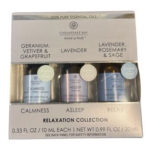 New Chesapeake Bay Mind and Body Relaxation Collection Pure Essential Oils Set